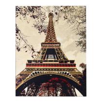 Tapete Retangular Veludo Marbella Epic Art Torre Eiffel Caramelo 148x200 cm - Rayza