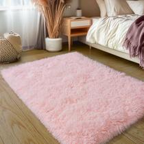 Tapete Rezutan rosa super macio para quarto de meninas 60x90cm