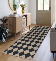 Tapete Rugalia Easy Jute Checkered Runner 60x180cm Preto Moderno Tapete Rugalia Easy Jute Checkered Runner 60x180cm Preto Moderno