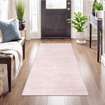 Tapete Runner Art & Tuft 61 x 152 cm, antiderrapante, lavável, rosa claro