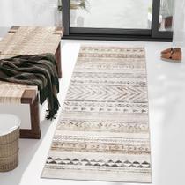 Tapete Runner Art&Tuft 76x244cm Marroquino Lavável Marrom Tapete Runner Art&Tuft 76x244cm Marroquino Lavável Marrom