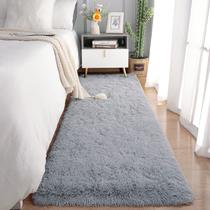 Tapete Runner Chicrug 61x305 cm, macio, pelúcia, cinza, que não solta Tapete Runner Chicrug 61x305 cm, macio, pelúcia, cinza, que não solta
