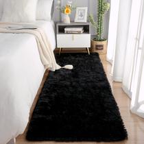 Tapete Runner Chicrug Soft Plush Fluffy 60x240cm preto