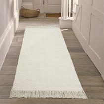 Tapete Runner Collive Hallway 60x150cm de algodão branco/bege Tapete Runner Collive Hallway 60x150cm de algodão branco/bege