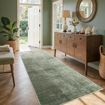 Tapete Runner Cuzalovita, lavável, 2 x 6 pés, pilha baixa, antiderrapante, verde Tapete Runner Cuzalovita, lavável, 2 x 6 pés, pilha baixa, antiderrapante, verde