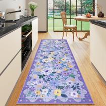 Tapete Runner DUKINO 2x6 para corredor, lavável, antiderrapante, roxo