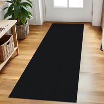 Tapete Runner EARTHALL lavável 60x150cm, antiderrapante, preto, algodão