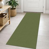 Tapete Runner EARTHALL Tecido 60x150cm, algodão lavável, verde
