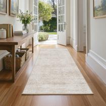 Tapete Runner FMFUNCTEX Bege Vintage Lavável 2 x 5 pés