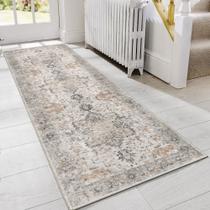 Tapete Runner GENIMO Vintage, antiderrapante, 80 x 200 cm, marrom acastanhado claro