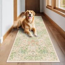 Tapete Runner Hazo Haus Vintage Bege Verde 80cm x 240cm