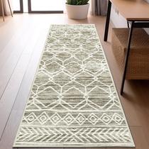Tapete Runner Jinchan Moroccan 61x183 cm Taupe Low-Pile, antiderrapante Tapete Runner Jinchan Moroccan 61x183 cm Taupe Low-Pile, antiderrapante