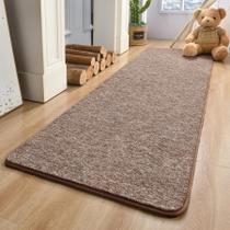 Tapete Runner Keeko Soft Brown Memory Foam 2x6 para quarto