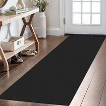 Tapete Runner KOZYFLY lavável 60x180cm de algodão preto/cinza