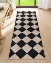 Tapete Runner Lahome Checkered Easy Jute 61x183cm para interior e exterior Tapete Runner Lahome Checkered Easy Jute 61x183cm para interior e exterior