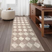 Tapete Runner Lahome Moroccan Treills 2x6 bege lavável Tapete Runner Lahome Moroccan Treills 2x6 bege lavável