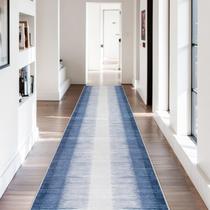 Tapete Runner Lahome Ombre 80x365cm, antiderrapante, lavável, azul Tapete Runner Lahome Ombre 80x365cm, antiderrapante, lavável, azul