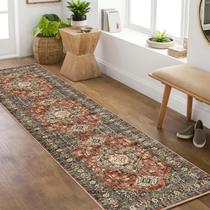 Tapete Runner Lahome Oriental antiderrapante 60x240cm vermelho tijolo Tapete Runner Lahome Oriental antiderrapante 60x240cm vermelho tijolo