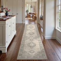 Tapete Runner Lahome Oriental, antiderrapante, 80x200cm, cinza/marrom Tapete Runner Lahome Oriental, antiderrapante, 80x200cm, cinza/marrom