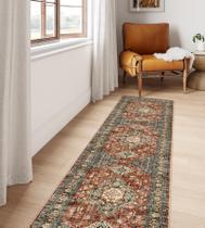 Tapete Runner Lahome Oriental lavável 60x180cm vermelho tijolo Tapete Runner Lahome Oriental lavável 60x180cm vermelho tijolo