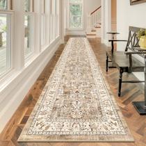 Tapete Runner LOKHOM lavável vintage 80x400cm antiderrapante bege
