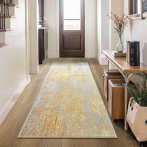 Tapete Runner Ompaa, 2 x 6 pés, antiderrapante, lavável, laranja abstrata