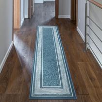 Tapete Runner Ottomanson Lavável à Máquina 80x300cm Azul