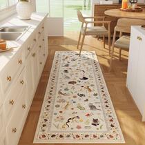Tapete Runner Rugcomf para cozinha antiderrapante 60x180cm bege