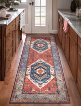 Tapete Runner SERISSA Boho lavável 60x150cm Vintage Rust