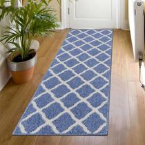 Tapete Runner SHACOS Entryway 50x150cm azul claro lavável