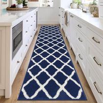 Tapete Runner SHACOS Kitchen 60x180cm, lavável, antiderrapante, azul