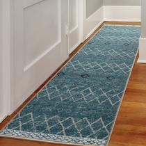 Tapete Runner Tapetes Antep Alfombras, borracha antiderrapante, preto, azul