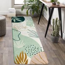 Tapete Runner Uhome Cute Green Plant 60x180cm lavável