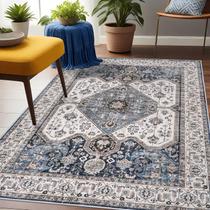 Tapete RUUGME lavável de 3 x 5 pés para sala de estar, quarto, azul marinho