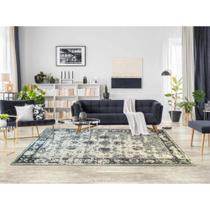 Tapete Sala 100X140 Cm Classico Oriental Vintage Zigler Grey