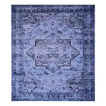 Tapete Sala 140X200 Cm Classico Oriental Reload Azul Roxo