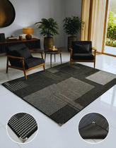 Tapete Sala 1,50x2,00m Tipo Sisal Cinza Preto Antiderrapante Moderno Escritório Quarto Lancer Tapete Sala 1,50x2,00m Tipo Sisal Cinza Preto Antiderrapante Moderno Escritório Quarto Lancer
