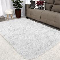 Tapete Sala 2,00x1,50 Peludo 4 Cm De Altura Shaggy Promoção Cor:Branco