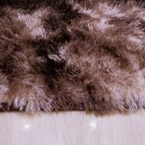tapete sala 2,00x1,50 shaggy felpudo de luxo macio black friday cor: BEGE COM MARROM