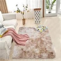 tapete sala 2,00x1,50 shaggy felpudo de luxo macio black friday cor: BEGE COM MARROM