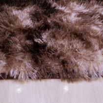 tapete sala 2,00x1,50 shaggy felpudo de luxo macio cor: BEGE COM MARROM