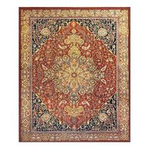 Tapete Sala 200X240 Classico Oriental Kashan Vermelho Preto