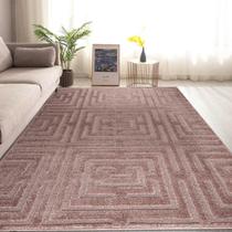 Tapete Sala 200X300 Alto Relevo Realce Eden 35 Taupe