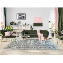 Tapete Sala 240X350 Cm Classico Oriental Reload Verde/Cinza Tapete Sala 240X350 Cm Classico Oriental Reload Verde/Cinza