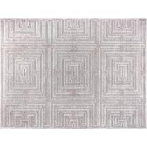 Tapete Sala 250X300 Alto Relevo Realce Eden 51 Cinza Prata