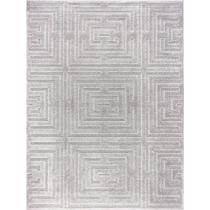 Tapete Sala 300X400 Alto Relevo Realce Eden 51 Cinza Prata