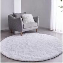 Tapete Sala Circular e Quarto Peludo Redondo Criança Bebê Felpudo 1,90