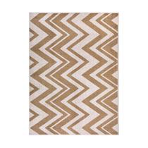 Tapete Sala Classic Chevron 80 Bege-Caramelo 1,00X1,50M