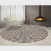 Tapete Sala Decorativo 1M Redondo Geometrico Grego Bege Tapete Sala Decorativo 1M Redondo Geometrico Grego Bege
