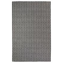 Tapete Sala Decorativo 50X100 Cm Geometrico Grego Preto